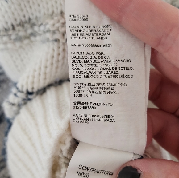 Calvin Klein Oversized Mixed Knit Striped Crewneck Sweater - Picture 5 of 8